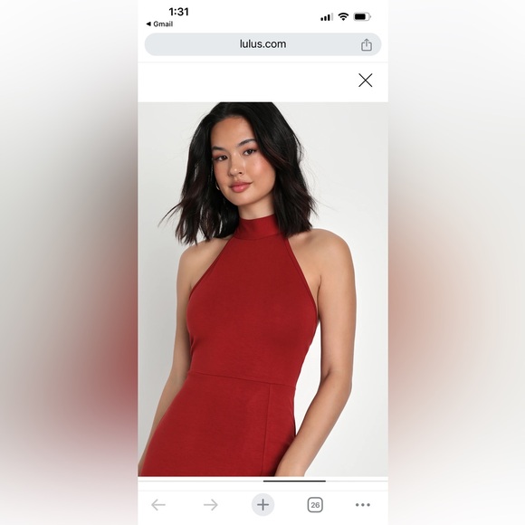 Unforgettable Favorite Rust Red Halter Midi Dress - Picture 4 of 6